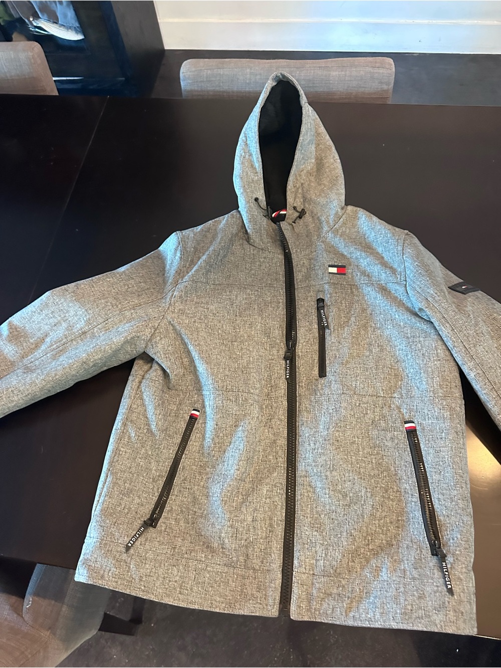 Tommy Hilfiger Heather Gray Hooded Softshell Jacket
